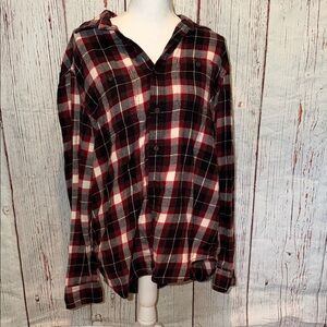 Woman’s Black and Red Plaid Shirt